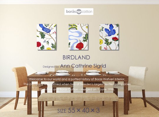 BIRDLAND(wht)BORAS/ボロス社ファブリックパネル・ファブリックボード