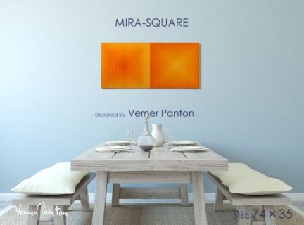 綺麗なオレンジ！Verner PantonオリジナルMIRA-SQUARE(OR_cot)MIRA-X製オリジナル☆パントン☆ファブリックパネル