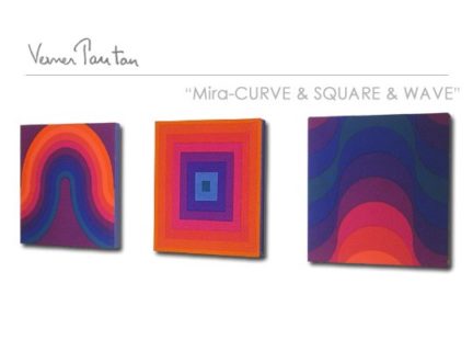 Verner Panton希少なマルチカラー3色！CURVE&WAVE&SQUARE(multi)ファブリックパネル<FONT COLOR=#ff0000><B>（SOLD OUT）</B>