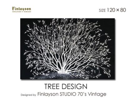 Vintage Finlayson/フィンレイソン<br>TREE DESIGN<br>40年前の希少なプロダクトファブリックパネル<br>ファブリックボード<BR>売り切れました