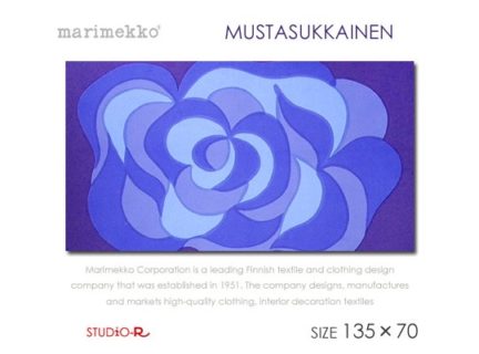 ヴィンテージMarimekko<br>MUSTASUKKAINEN<br>ムスタスッカイネン<br>マリメッコ・ファブリックパネル・ファブリックボード