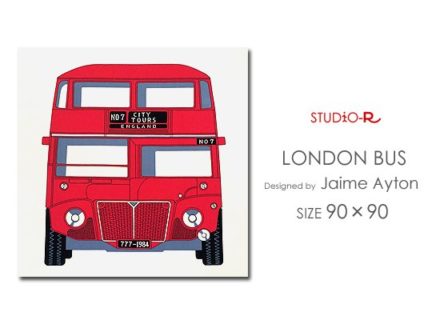 70’s ENGLANDデザイン<br>LONDON BUS/ロンドンバス<br>Vintageファブリックパネル