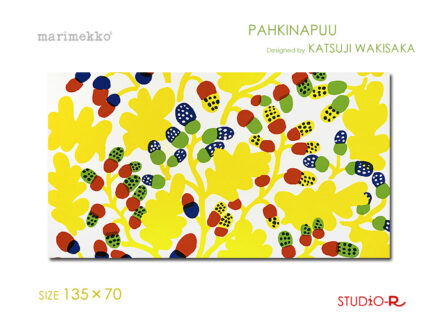 貴重！ヴィンテージ<br> Marimekko/マリメッコ<br>PAHKINAPUU/パフキナプー<br>ファブリックパネル<br>ファブリックボード<br>Katsuji Wakisakaデザイン